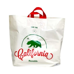 Cream Reusable 19.5" x 16" Soft Loop Handle Bags
