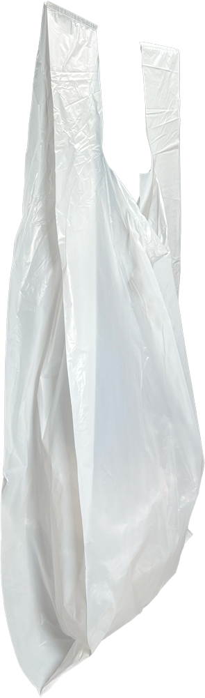 20 x 10 x 36 White T-Shirt Bags 0.65 Mil Side Gusset Side Gusset of 20 x 10 x 36 HDPE Plastic T-Shirt Carry Out Bags