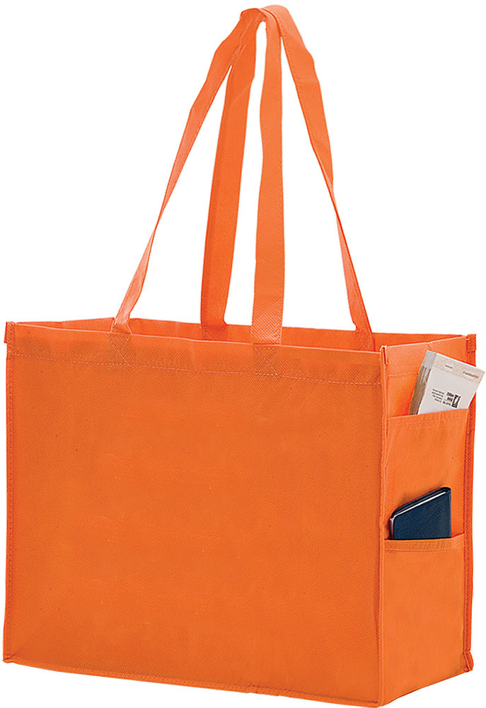 20 x 6 x 16 + 6 Orange Non Woven Tote