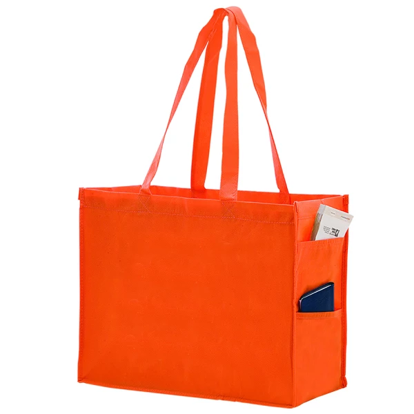 20 x 6 x 16 Orange Non Woven Over the Shoulder Tote Bag