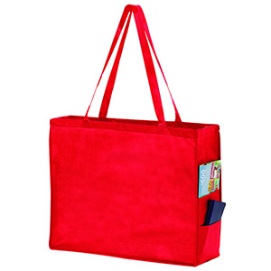20 x 6 x 16 Red Non Woven Over the Shoulder Tote Bag