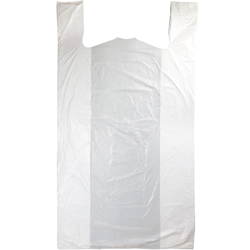 White Extra Large Plastic T Sacks, 20x10x30, Bulk 200 Pack,.75 mil