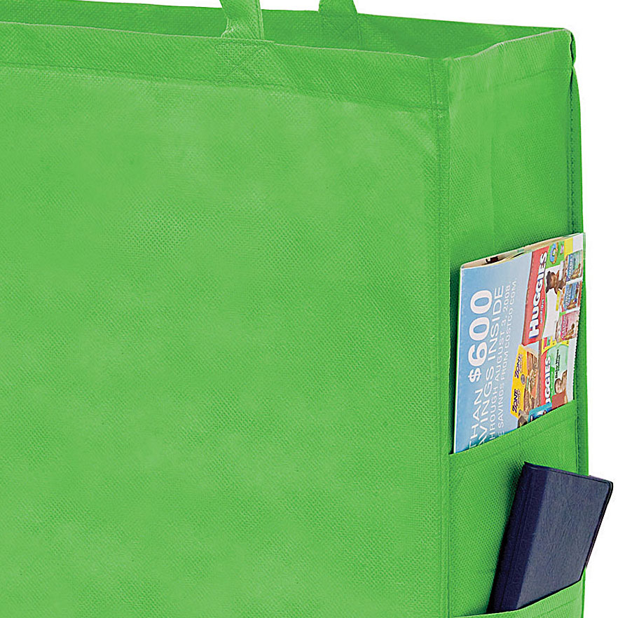 20 x 6 x 16 + 6 Lime Non Woven Tote