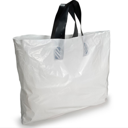 21 x 13 + 10 BG Ameritote Black Soft Loop Handle Carry White Bag