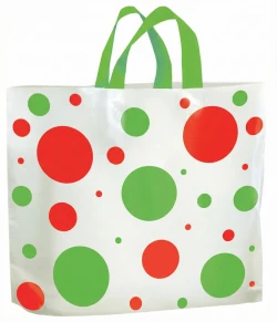 22" x 18" + 8" Dots Soft Loop Handle Holiday Shopping Bags