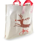 22 x 18 + 8 christmas shopping bag soft loop handle joy reindeer design