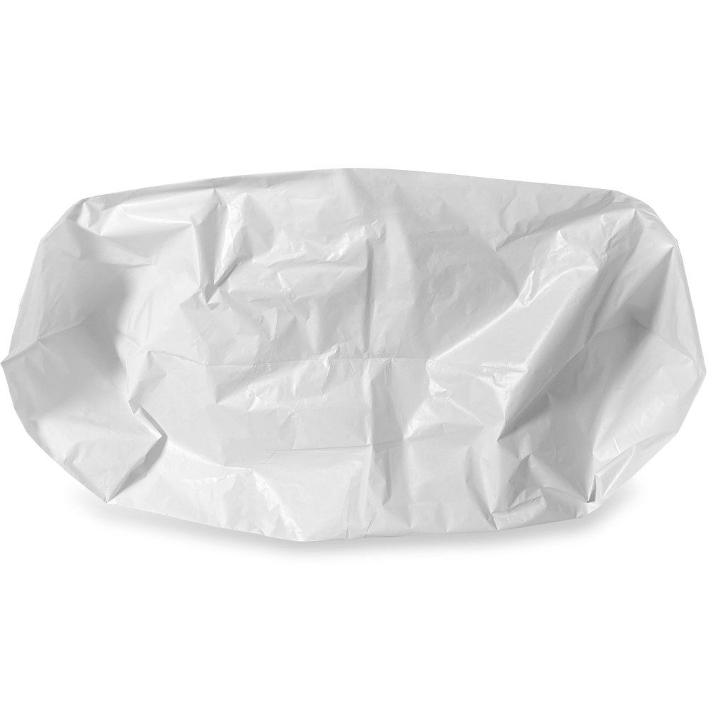 Close up of 24 x 20 + 11 Super Wave Plastic Restaurant Bag Bottom Gusset