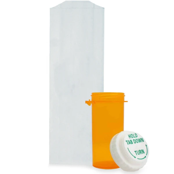 3.5 x 1.5 x 10 Paper Presciption Bags Physical 3.5 x 1.5 x 10 Paper Presciption Bag with Pill Bottle