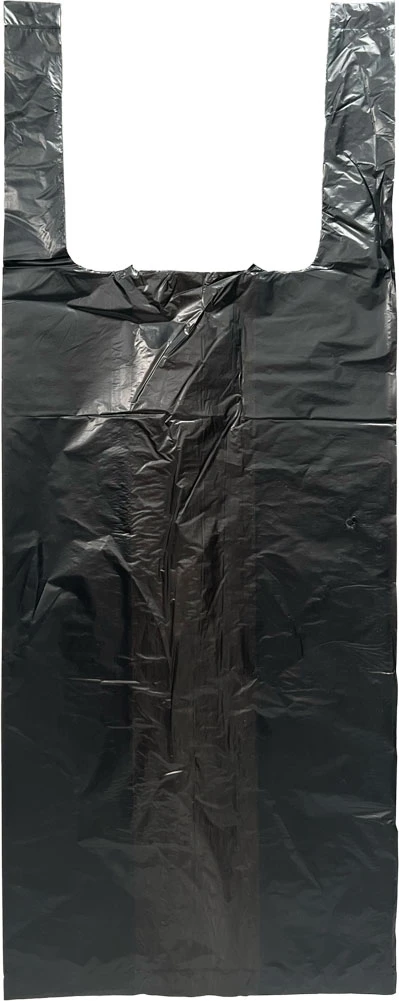 6 x 4 x 15 Black T-Shirt Bags 0.65 Mil Extra Small 6 x 4 x 15 Black HDPE Plastic T-Shirt Carry Out Bags