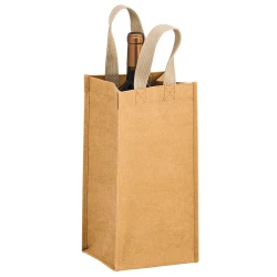 6 x 6 x 12.5 + 6 Washable Paper Wine Tote