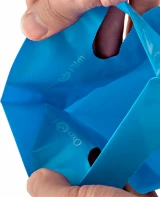 Blue 7.5 x 10 2.5 Mil Eco Friendly Shopping Bags Reinforced Die Cut Handle