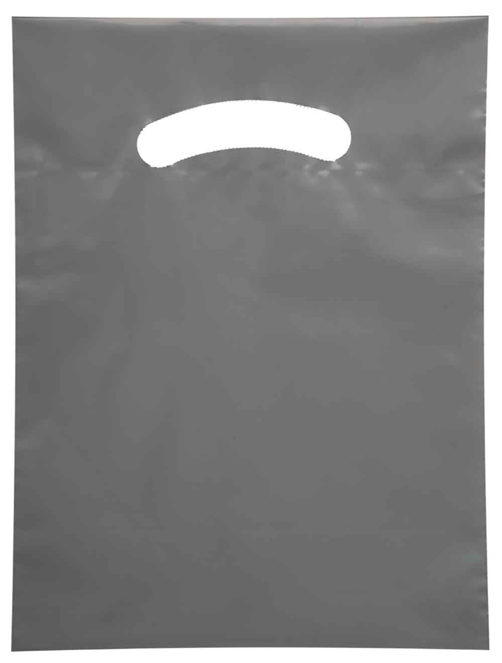 Gray 7.5 x 10 2.5 Mil Eco Friendly Shopping Bags