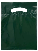 Hunter Green 7.5 x 10 2.5 Mil Fold Over Die Cut Handle Eco Friendly Shopping Bags