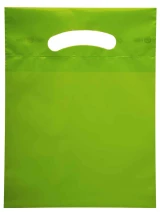 7.5 x 10 lime green fold over die cut handle bags