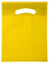 7.5 x 10 yellow fold over die cut handle bags