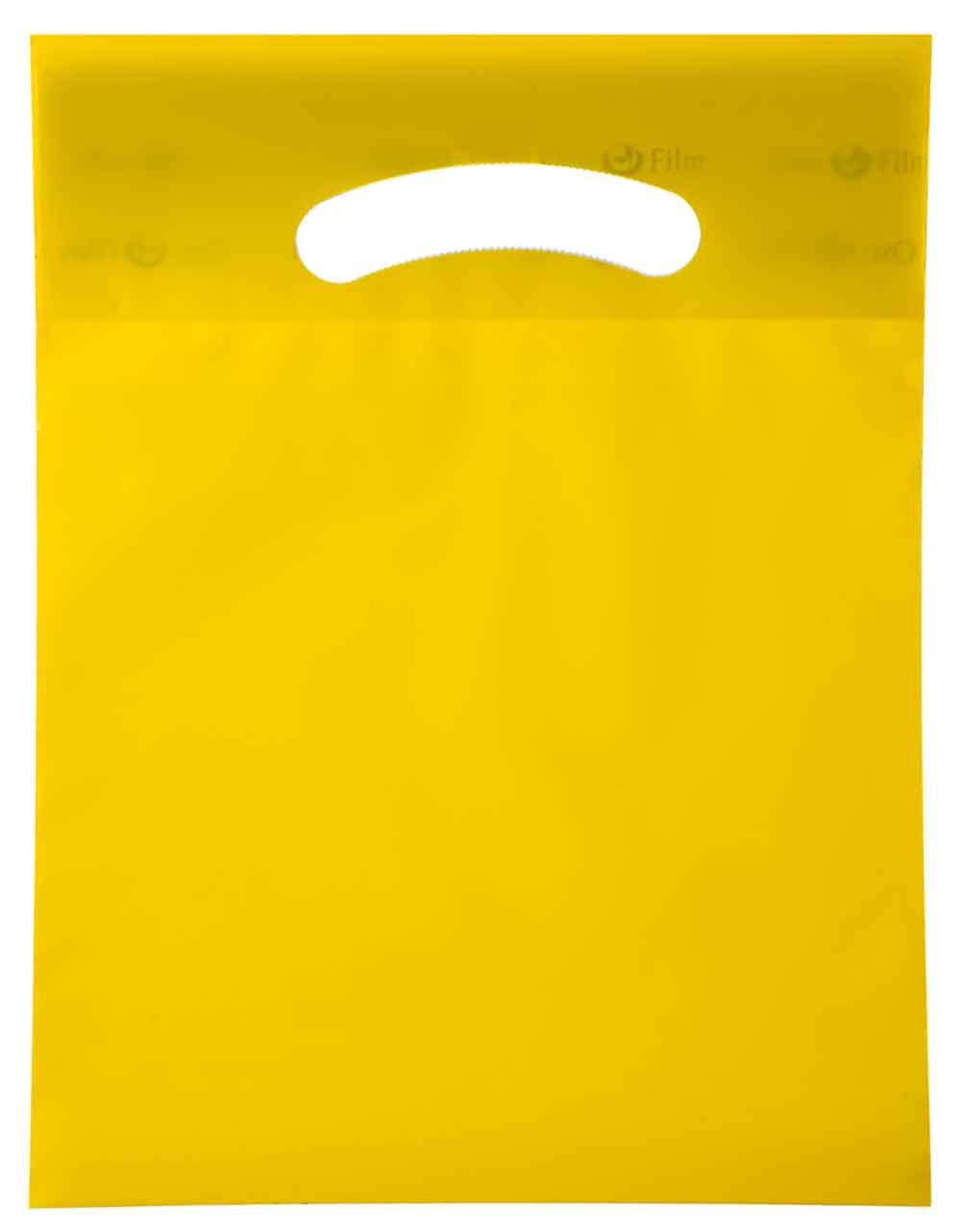 7.5 x 10 yellow fold over die cut handle bags