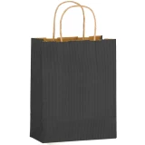 8 x 4 x 10 Black Twisted Handle Paper Bags