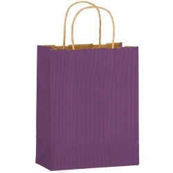 Matte Purple Color Twisted Paper Handle Shoppers 8" x 4" x 10" + 4"