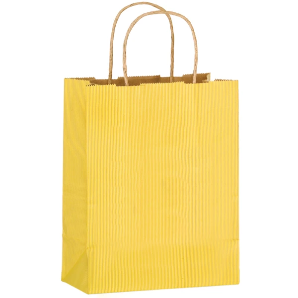 Yellow Twisted Handle Paper Bags 8 x 4 x 10 8 x 4 x 10 Yellow Twisted Handle Paper Bags