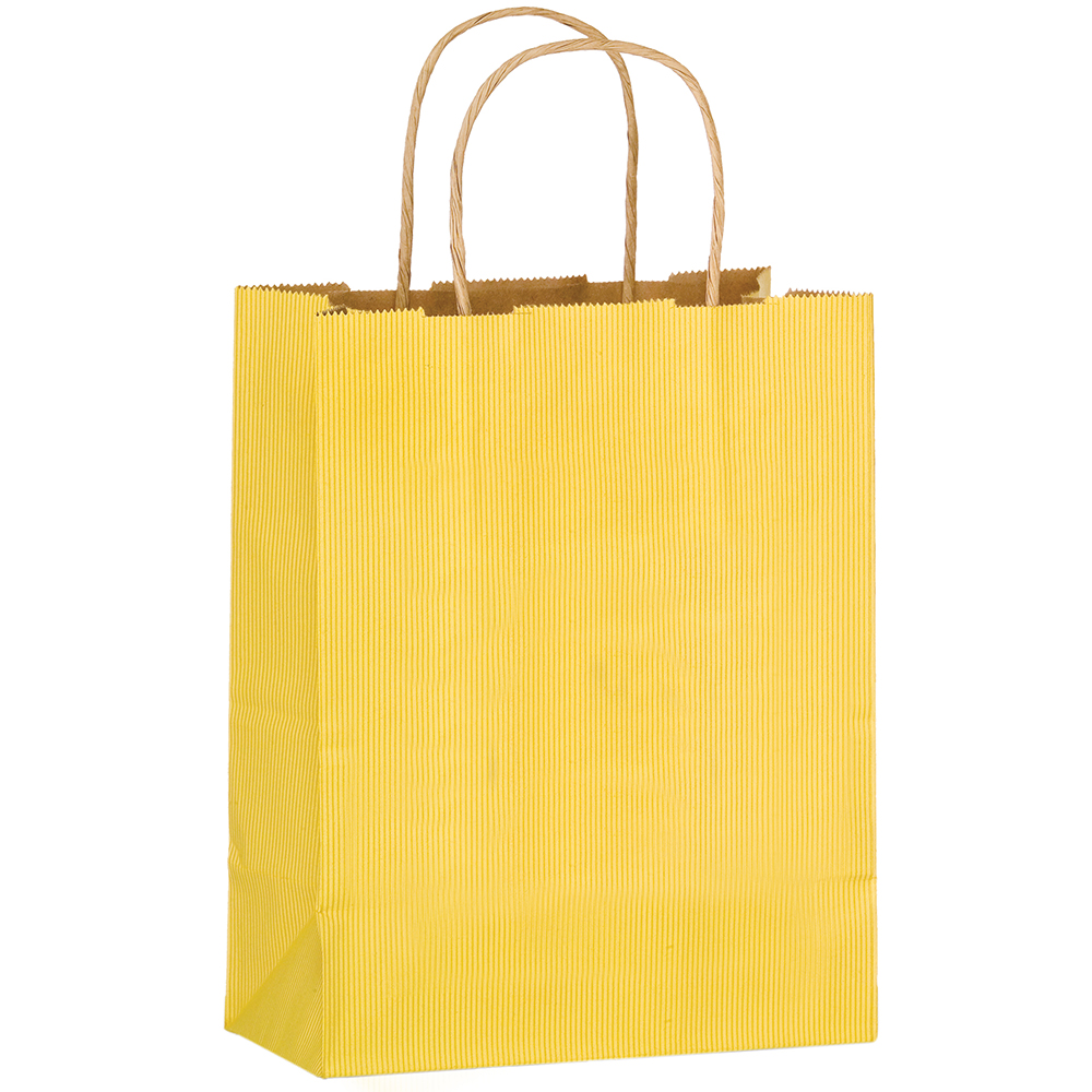 8 x 4 x 10 Yellow Twisted Handle Paper Bags
