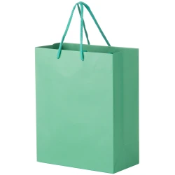 Aqua Blue 8" W x 4" Gussets x 10" H Euro Tote Shopping Bags