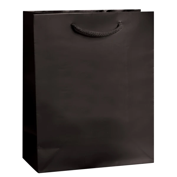 8 x 4 x 10 black foil print euro totes