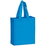 Cool Blue 8 x 4 x 10 + 4 Non Woven Grocery Tote Bag