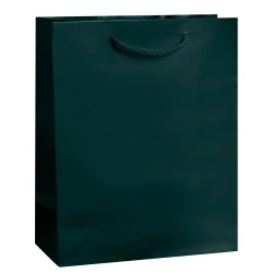 Hunter Green 8" W x 4" Gussets x 10" H Euro Tote Shopping Bags