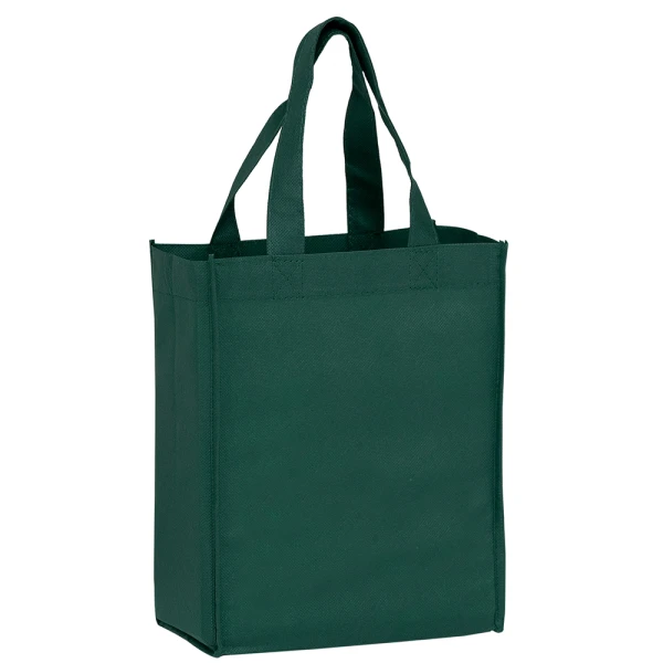 8 x 4 x 10 Recession Buster Non Woven Tote 8 x 4 x 10 Hunter Green Non Woven Grocery Tote