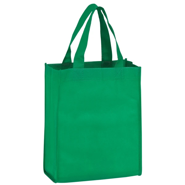 8 x 4 x 10 Recession Buster Non Woven Tote 8 x 4 x 10 Kelly Green Non Woven Grocery Tote