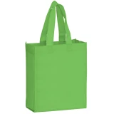 Lime Green 8 x 4 x 10 + 4 Non Woven Grocery Tote Bag