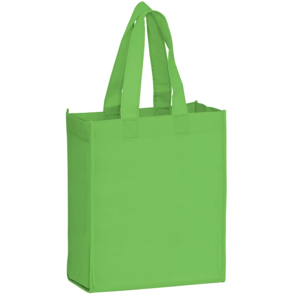 8 x 4 x 10 Lime Green Non Woven Grocery Tote