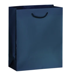 Navy Blue 8" W x 4" Gussets x 10" H Euro Tote Shopping Bags