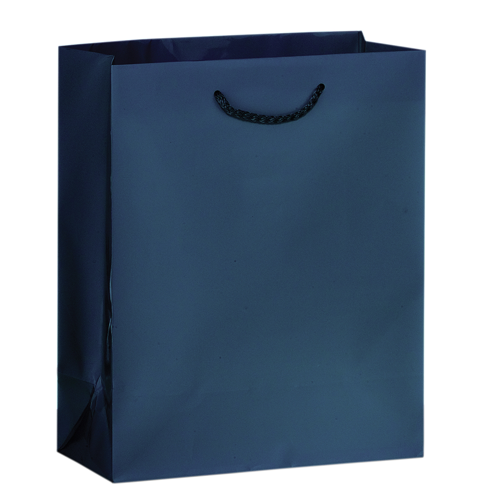 Navy Blue 8x4x10 Euro Tote Shopping Bags