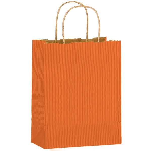 Orange Twisted Handle Paper Bags 8 x 4 x 10 8 x 4 x 10 Orange Twisted Handle Paper Bags