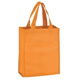Orange 8 x 4 x 10 + 4 Non Woven Grocery Tote Bag