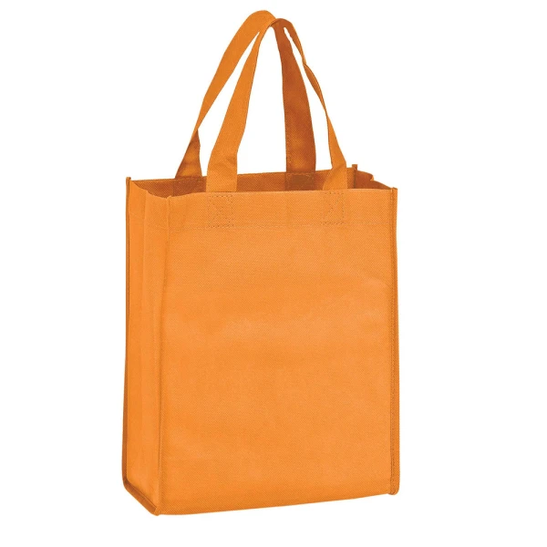 8 x 4 x 10 + 4 Orange Non Woven Grocery Tote Bag Orange 8 x 4 x 10 + 4 Non Woven Grocery Tote Bag