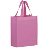 Pink 8 x 4 x 10 + 4 Non Woven Grocery Tote Bag