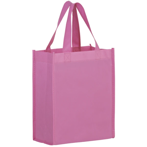 8 x 4 x 10 + 4 Pink Non Woven Grocery Tote Bag Pink 8 x 4 x 10 + 4 Non Woven Grocery Tote Bag