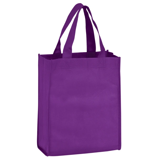 8 x 4 x 10 + 4 Purple Non Woven Grocery Tote Bag Purple 8 x 4 x 10 + 4 Non Woven Grocery Tote Bag