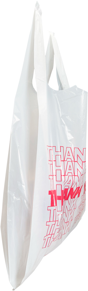 8 x 4 x 16 Thank You Shopping Bag Side Gusset 8 x 4 x 16 HDPE Plastic Thank You Take Out Bags Side Gusset
