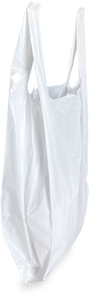 8 x 4 x 16 White T-Shirt Bags 0.65 Mil Small Side Gusset Side Gusset of 8 x 4 x 16 HDPE Plastic T-Shirt Carry Out Bags