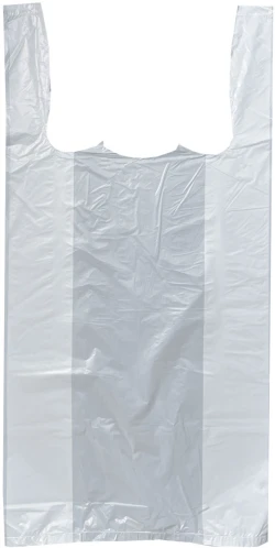 8" x 4" x 16" White T-Shirt Bags 0.65 Mil Small