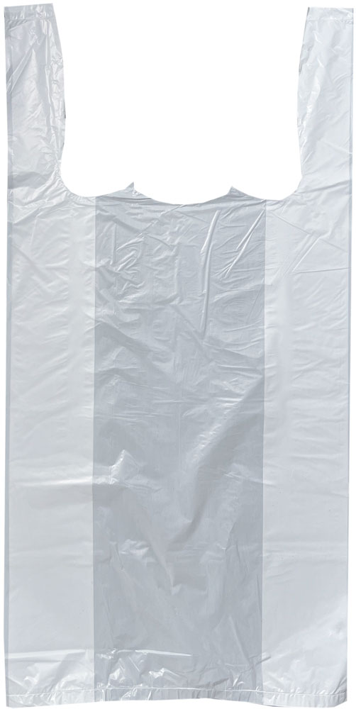 8 x 4 x 16 White T-Shirt Bags 0.65 Mil Small 8 x 4 x 16 HDPE Plastic T-Shirt Carry Out Bags