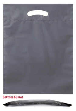 9" x 12" + 2" 2.5 Mil Gray Eco Friendly Shopping Bags