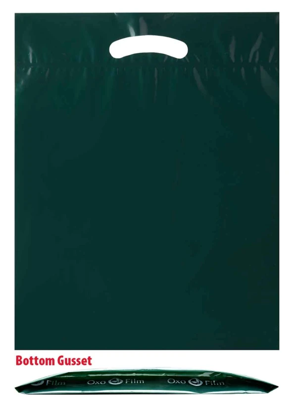 9x12+2 2.5 Mil Hunter Green Eco Friendly Shopping Bags Hunter Green 9x12+2 2.5 Mil Eco Friendly Shopping Bags