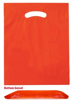 9" x 12" + 2" 2.5 Mil Orange Eco Friendly Shopping Bags