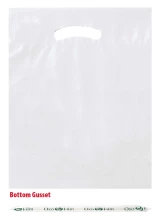 White 9x12+2 2.5 Mil Eco Friendly Shopping Bags