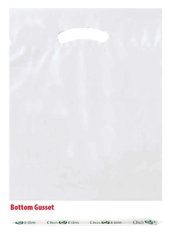 9" x 12" + 2" 2.5 Mil White Eco Friendly Shopping Bags