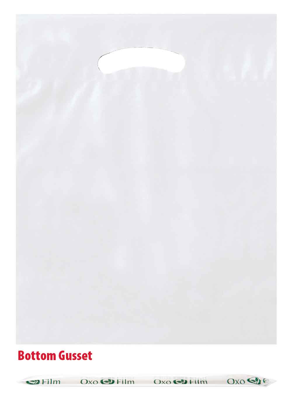 White 9x12+2 2.5 Mil Eco Friendly Shopping Bags
